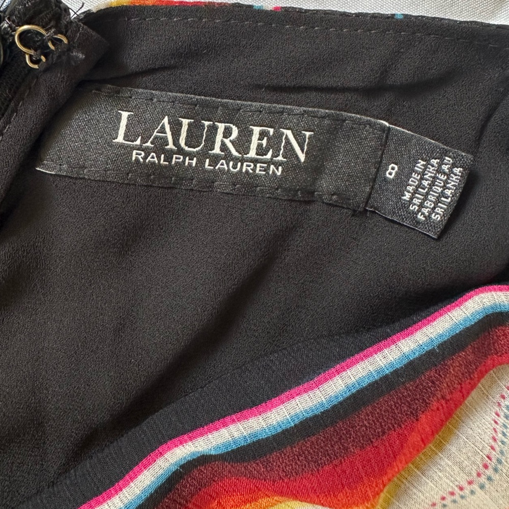 Ralph Lauren Women’s Multicolor Striped Sleeveless V-Neck Dress NO BELT - Picture 3 of 9